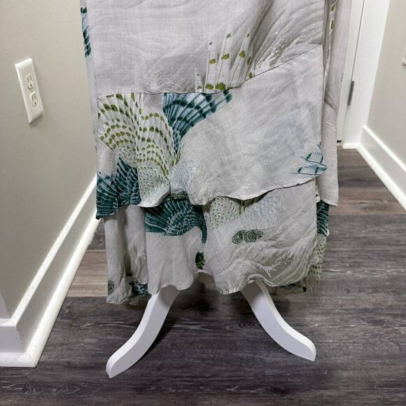 NWT All Saints Dela Ngaru Sea Green Flowy Crepe Wrap Dress US Size 0 - Picture 7 of 13